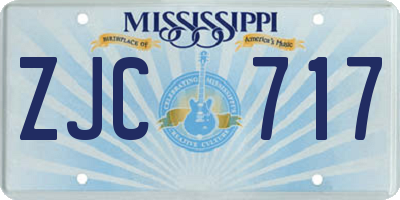 MS license plate ZJC717