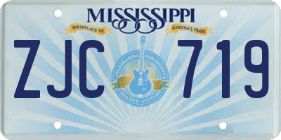 MS license plate ZJC719