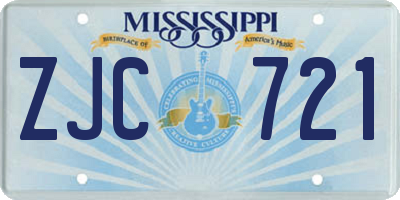 MS license plate ZJC721