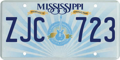 MS license plate ZJC723