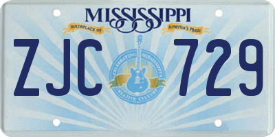 MS license plate ZJC729
