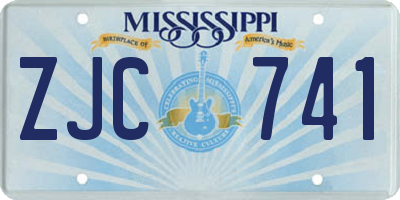 MS license plate ZJC741