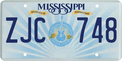 MS license plate ZJC748