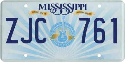 MS license plate ZJC761