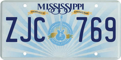 MS license plate ZJC769