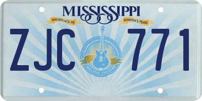 MS license plate ZJC771