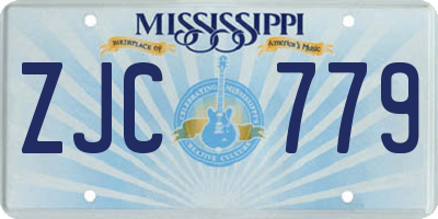 MS license plate ZJC779