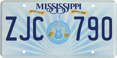 MS license plate ZJC790
