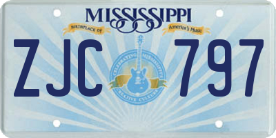 MS license plate ZJC797