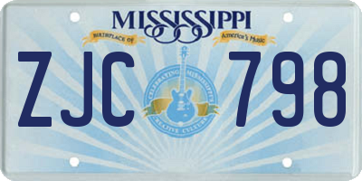 MS license plate ZJC798