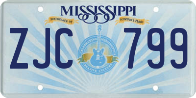 MS license plate ZJC799