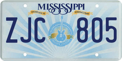 MS license plate ZJC805