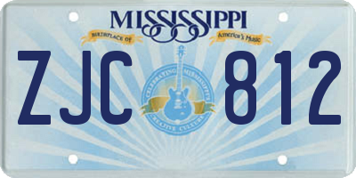MS license plate ZJC812