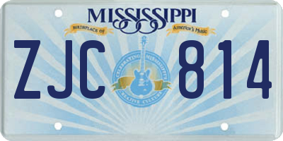 MS license plate ZJC814