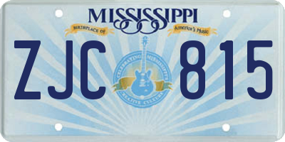 MS license plate ZJC815
