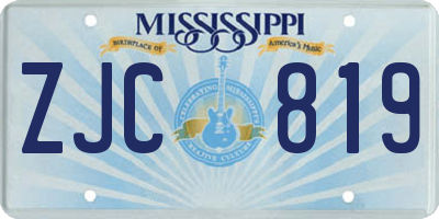MS license plate ZJC819