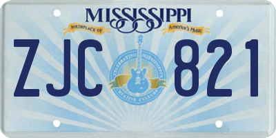 MS license plate ZJC821