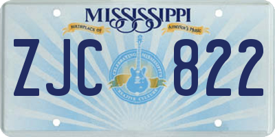 MS license plate ZJC822