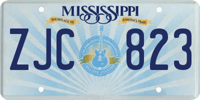 MS license plate ZJC823