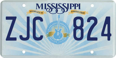 MS license plate ZJC824