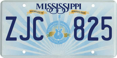 MS license plate ZJC825