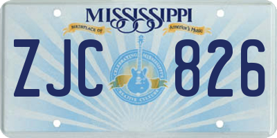 MS license plate ZJC826