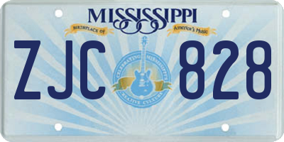 MS license plate ZJC828
