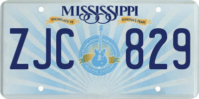 MS license plate ZJC829