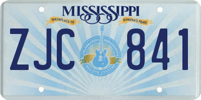 MS license plate ZJC841