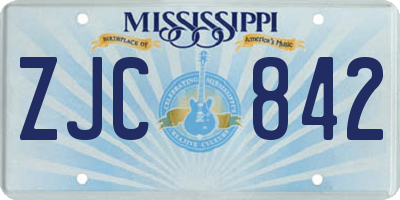 MS license plate ZJC842