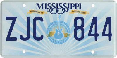 MS license plate ZJC844