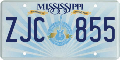 MS license plate ZJC855