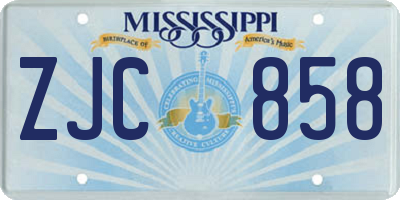 MS license plate ZJC858