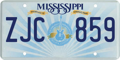 MS license plate ZJC859