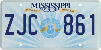 MS license plate ZJC861