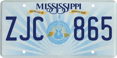 MS license plate ZJC865