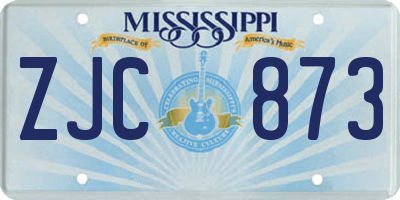 MS license plate ZJC873