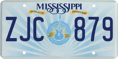 MS license plate ZJC879