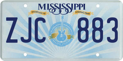 MS license plate ZJC883