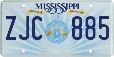 MS license plate ZJC885