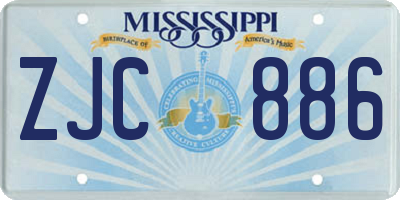 MS license plate ZJC886