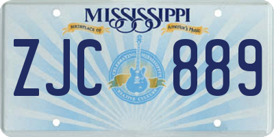 MS license plate ZJC889