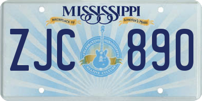 MS license plate ZJC890