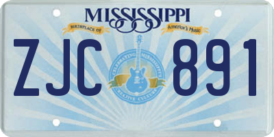 MS license plate ZJC891