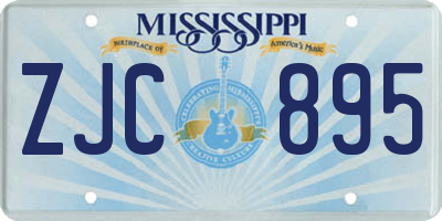 MS license plate ZJC895