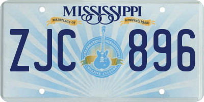 MS license plate ZJC896