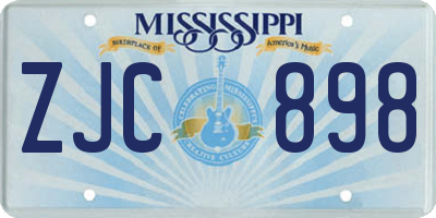 MS license plate ZJC898