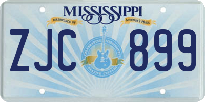 MS license plate ZJC899