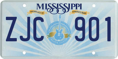 MS license plate ZJC901