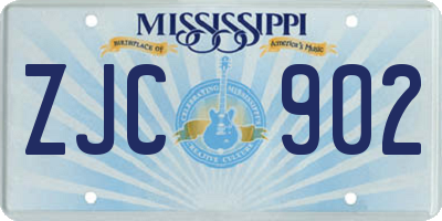 MS license plate ZJC902